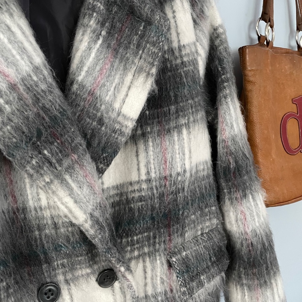 FLUFFY PLAID Cocoon Coat